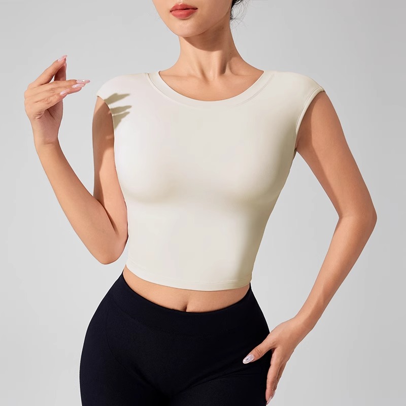 고정 가슴 패드가있는 여성용 등받이 피트니스 의류 아름 - Yoga Fitness Top 리뷰 및 가격