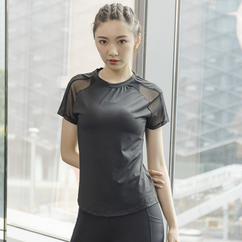 여름 스포츠 반팔 여성용 메쉬 속건 통기성 요가 탑 슬 - Yoga Fitness Top 리뷰 및 가격