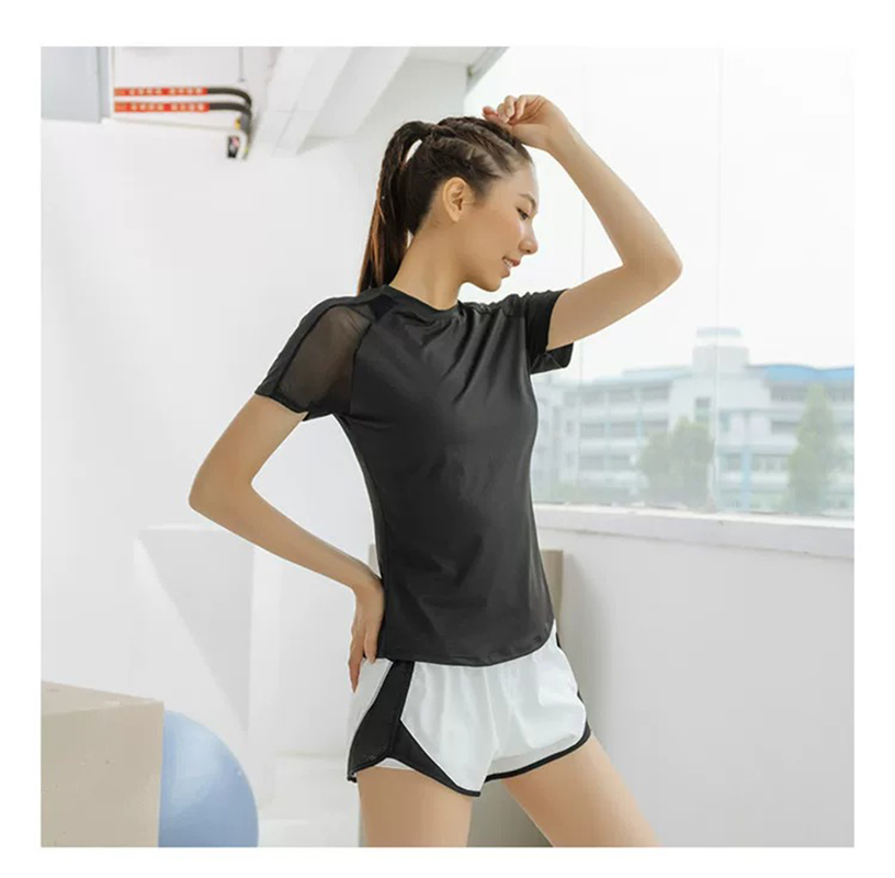 여름 스포츠 반팔 여성용 메쉬 속건 통기성 요가 탑 슬 - Yoga Fitness Top 리뷰 및 가격