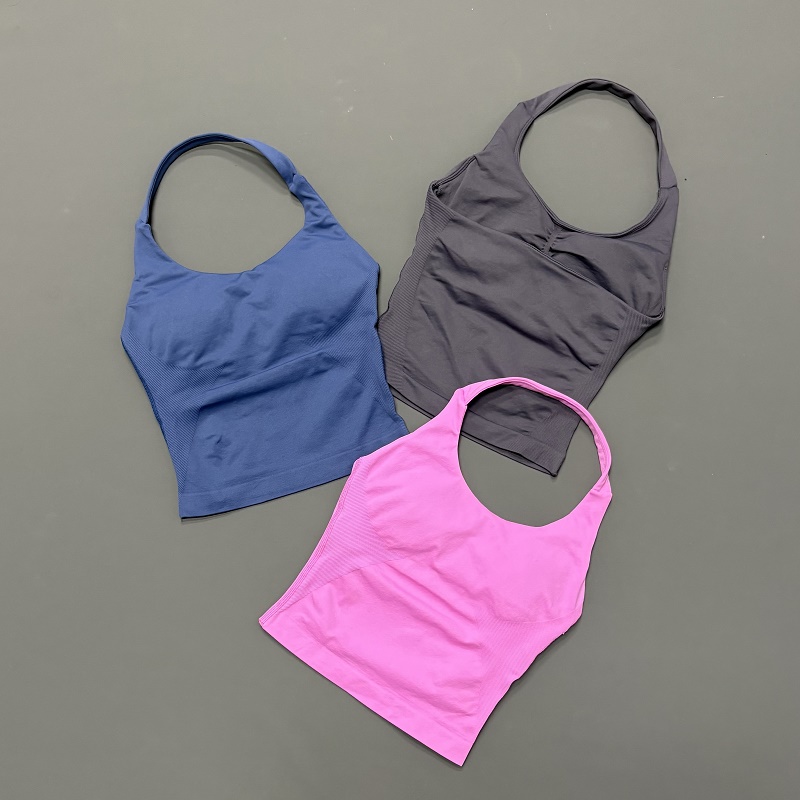 여성용 홀터넥 스포츠탑 심리스 요가 탱크탑 내장 패드형 - Yoga Mat For Fitness 리뷰 및 가격