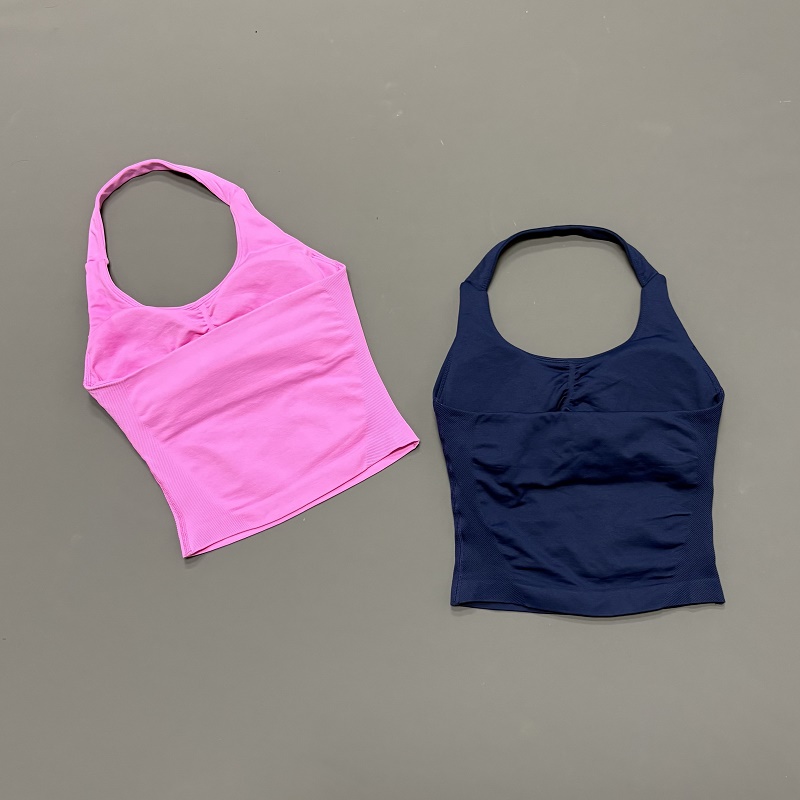 여성용 홀터넥 스포츠탑 심리스 요가 탱크탑 내장 패드형 - Yoga Mat For Fitness 리뷰 및 가격